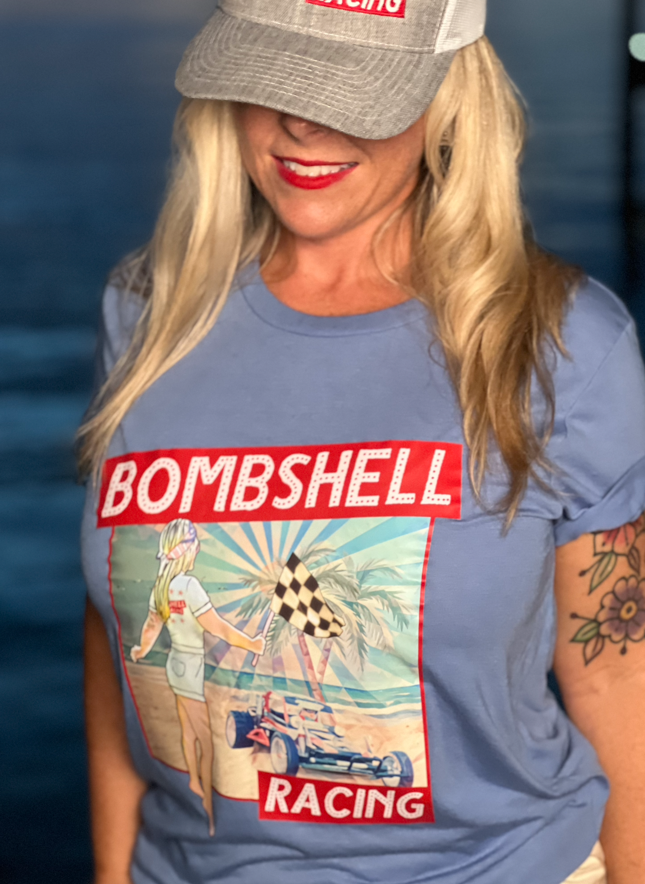 Limitierte Auflage – Florida Race Shirt – Himmelblau